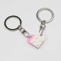 New Heart Key Chain Valentines Day Gift Blocks Can Split Key Link Couples