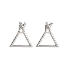 Hollow Diamond Square Stud Earrings