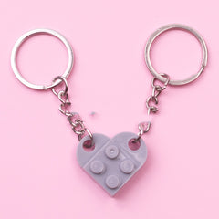 New Heart Key Chain Valentines Day Gift Blocks Can Split Key Link Couples