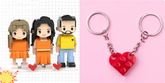 New Heart Key Chain Valentines Day Gift Blocks Can Split Key Link Couples