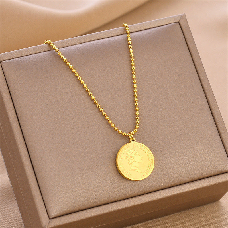 Simple Fashion French Coin Queen Necklace For Women